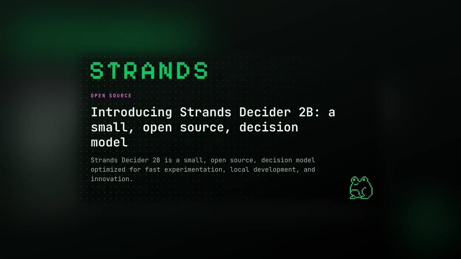 Imagen oficial de Strands Agents: Introducing Strands Decider 2B, a small, open source, decision model