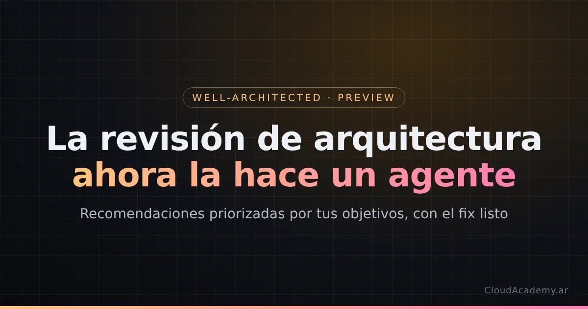 Portada: La revisión de arquitectura ahora la hace un agente. AWS Well-Architected Agent en preview