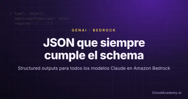 Portada: JSON que siempre cumple el schema, structured outputs para Claude en Amazon Bedrock